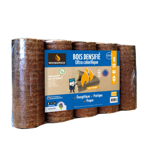 Bûches densifiées 7,50kg - paquet de 5 bûches